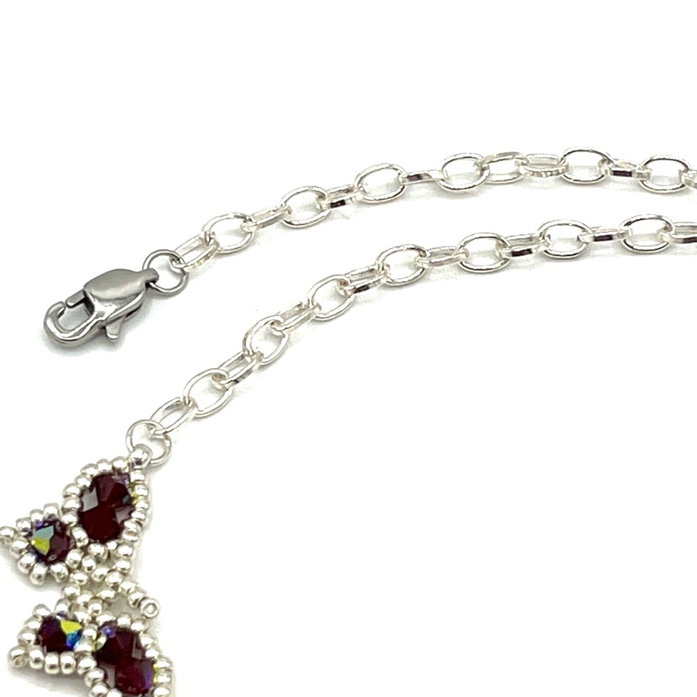 HAND CRAFTED Crystal Butterfly Necklace with Silver Chain - Picture 9 of 10